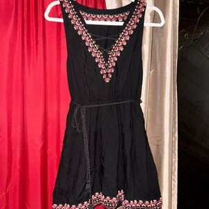 Embroidered Black Dress